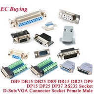 1-5Pcs D-SUB 9 15 25 37 Pin Male Female Solder Type Connector DIP Straight Mount Serial Port Adapter