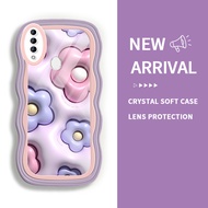 Case Untuk OPPO A31 2020 A15 A15s A35 2021 A16 A16s A54s A16k A16e A17 A8 2019 A37 Casing Bunga Transparan Softcase Silikon Bingkai Bergelombang Case