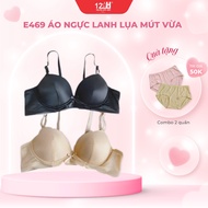 Medium foam push-up bra, no underwire made of silk linen, elegant thin back molded padding E469 | 12