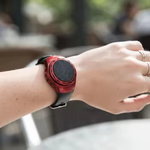 USB Rechargeable Wrist Watch Speaker Cool Lighting U6 Mini Speaker Hands-free Call TF Card Slot Blue