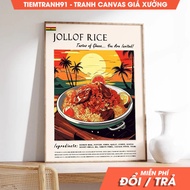 Wall painting, Jollof Rice Ghanaian Food Poster, Ghana African Food, comes with hanging nails, print