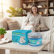 Cat Pheromone Calming Gel Diffuser 120g, Catnip F3 Extract, Plug-In No-Heat, Long-Lasting, for Kitte
