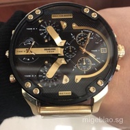 DIESEL Dragon Hip Hop Cool Fashion Four-Hour Zone Men's Domineering Gold Oversized Dial Quartz Watch Trendy Men's Watch