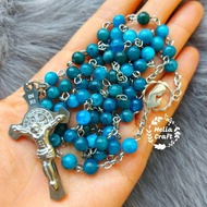 Anti-Rust Blue Apatite Stone Rosary