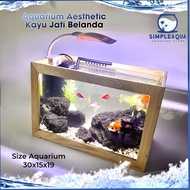 AQUARIUM 30Cm AESTHETIC 30 cm Jumbo Aquascape KAYU JATI BELANDA