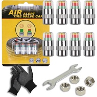 Car Tire Pressure Monitor Valve, 2.4Bar 36PSI Tire Pressure Monitoring Caps Easy to Read, 3 Color Ey