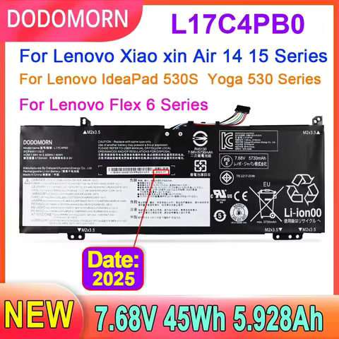 New L17C4PB0 Laptop Battery For Lenovo Xiaoxin Air 14ARR 14IKBR 15ARR 15IKBR Ideapad 530s-14IKB 530s