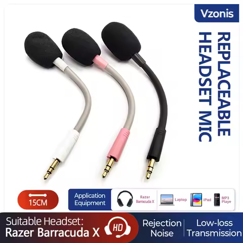 3.5MM jack Detachable Gaming Headset Microphone pink Gaming Headphone Repair Mic for Razer Barracuda