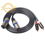 1.5M Dual Rca Male To Xlr Male Cable 2 Xlr To 2 Rca Plug Adapter