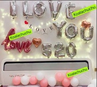 可即日 🚇/sf 情侶酒店staycation 氣球佈置 I love u  汽球 周年紀念日佈置 禮物 驚喜 anniversary balloon decoration 