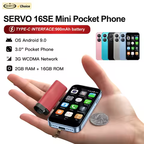 SERVO 16SE MINI Cute Smartphone 3G WCDMA Android System 2GB+16GB Play Store WhatsAPP Face Unlock WiF