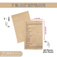 7 1/2 Pay Envelope & Advice Slip 50pcs | Payroll Salary Envelopes for Businesses & Employees