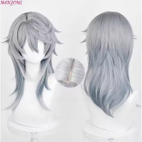High Quality Honkai:Star Rail Sunday Cosplay Wig Gray Blue Gradient Hair HSR Heat Resistant Syntheti