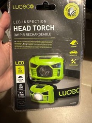 LUCECO LED INSPECTION HEAD TORCH 3W PIR RECHARGEABLE 行山 露營 工作 頭燈