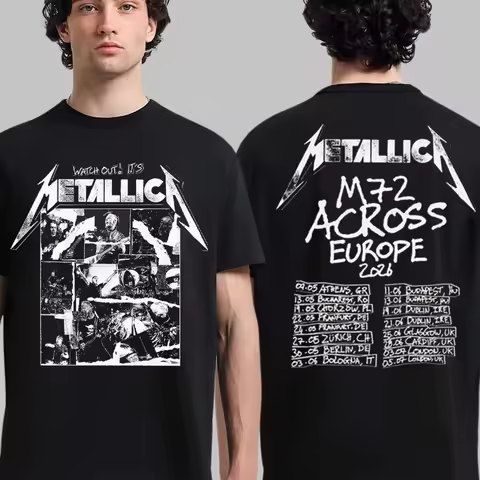 Metallica Watch Out It's Metallica M72 World Tour 2026 Merch T Shirt Cotton Men's and Women's T-Shir