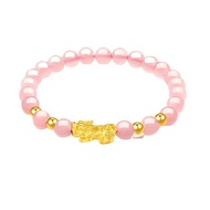 3D Wholesale Female Bracelet Benming Year Bracelet Gold Pure Gold Hard Gold Pure Gold Transfer Beads
