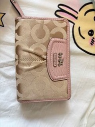 coach粉紅銀包