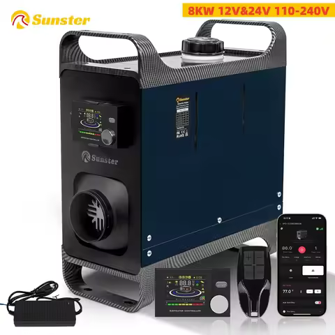 8KW 12V 24V 220V Diesel Air Heater With Bluetooth APP&LCD Monitor Parking Night heater for Car RV Ca