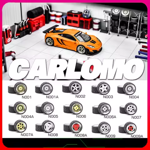 Carlomo N-Class Part1 1/64 Metal Wheels Rubber Tires for 1:64 Model Car Detail-up Accessories 11mm R