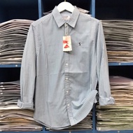 KEMEJA Giordano long-sleeved oxford striped shirt, slim fit men's oxford shirt