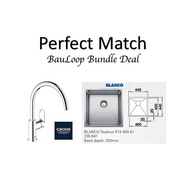 Blanco Quatrus UnderMount Sink BUNDLE With GROHE Mixer Tap