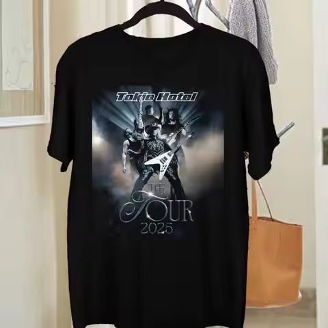 New Tokio Hotel The Tour 2025 T Shirt Black All Size