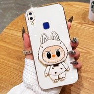 Ybd ốp cho Vivo y95 Y93 y91 y91c y1s 1929 1816 1817 1820 1811 Dễ Thương 3D labubu gương giá đỡ điện