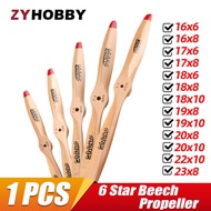 1 piece 6 Star 2 Blade Wooden RC Airplane Propeller 16x8 17x6 17x8 18x8 18x10 19x8 19x10 20x8 20x10 