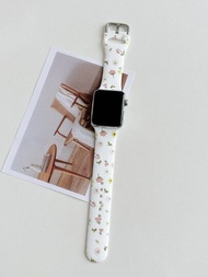 Correa de reloj compatible con Apple Watch con patrón floral