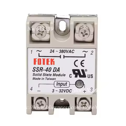 10 pcs SSR-40DA FOTEK Single-Phase Solid State Relay 40A DC control AC SSR40DA