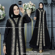 Baju Gamis Wanita Abaya Turkey Turki Hitam 1081 Dress Dres Jubah Hitam Ori Megastore