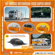 GCD Model 1:64 LB Trucks Mitsubishi Fuso Super Great 3 Truck Set GCD64-KS-073-SET Diecast Vehicle / 