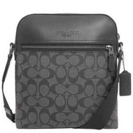 Coach COACH Men's small shoulder crossbody bag black PVC with leather 4010QBMI5- # black gray Pictur