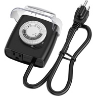 G-Homa [Enhanced] Outdoor Timers, Mechanical 24 Hour Timer Outlet, Outdoor Light Timer Waterproof wi