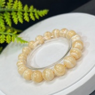 精品天然黃色方解石手串11mm玉化爆晶能量石女單圈優雅有致招財