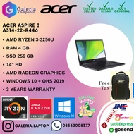 Laptop tipis acer aspire 3 ryzen 3-3250u 4GB 256GB ssd 14fhd win10+ohs
