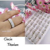 Arafa Store - Cincin Korean Style - Cincin Titanium Wanita Dan Pria - Cincin Titanium Anti Karat - Cincin Titanium Asli Anti Luntur - Cincin Titanium Cewek - Cincin Wanita Dewasa Terbaru - Cincin Titanium Mata Mata Gold