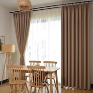 🌟Ready Stock🌟 Hook Type Blackout Curtains Soft Thermal Curtain Langsir For Sliding Door Shading Window Panels for Home Bedroom Living Room Bathroom Kitchen Window