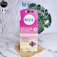 !!! EXP: 01/2025 [Veet] Ready-to-Use Wax Strip Kit Hair Remover 20 Strips 4 Wipes Removal Sheet