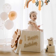 Fu Children Gift Paper Box Can Box White 61K3ins Stationer Hundred Days Thickened Birthday Baby One 