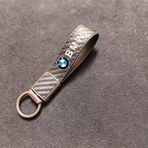 For BMW 1 3 5 7 Series X1 X3 X4X5 F10 F15 F16 F20 F30 F18 F25 M3 M4 Carbon Fiber Leather Car Keychai