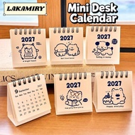 LAKAMIRY Coil Calendar, Cartoon Portable 2026 Desk Calendar,  Mini Calendar Plan Book Desktop Orname