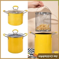 [ Deep Fryer Pot Small Deep Fryer Pot with Basket Oil Saving Non Japanese with Handle &amp; Lid Deep Fryer with Basket for