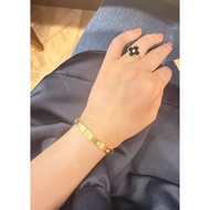 【Pawnable】Classic wide version 10 diamond bracelet women 18K gold men AU750 bracelet fashion senior 