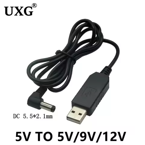 90 Degree USB DC 5.1 2.1mm power boost line DC 5V to DC 5v 9V / 12V Step UP Module USB Converter Ada