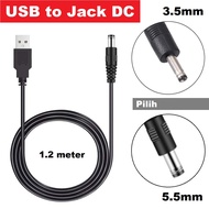 USB Port to Jack DC 5.5mm 5V Charger Adapter Cable