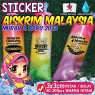 3cm (100pcs HITAM) STICKER AISKRIM MALAYSIA MURAH 2023