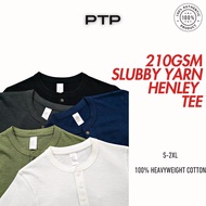 210GSM Slubby Yarn Henley Tee Retro Heavyweight T Shirt
