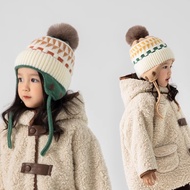 Very cute brocade wool hat with earmuffs for children 1-5 years old Mb112