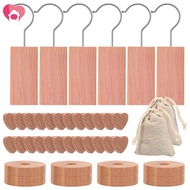 40 Pcs Cedar Disc Natural Cedar Block Freshener for Storage Box Drawer Wardrobe Storage Clothes  SHO